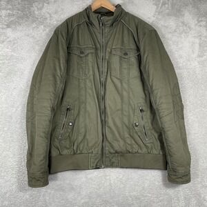 American Stitch Utility Jacket Womens XL Green Field Bomber Elbow Patch Workwear